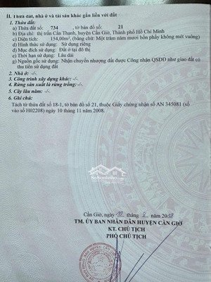 bán đất tại kdc giồng ao, cần thạnh, cách siêu dự án lấn biển 1km