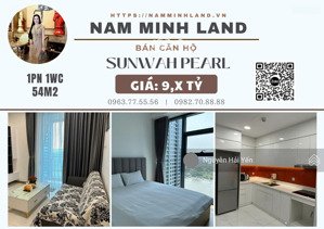 hải yến nam minh land - bán căn hộ sunwah pearl 1 phòng ngủ wh.08 tầng cao, giá rẻ nhất 9 tỷ all in