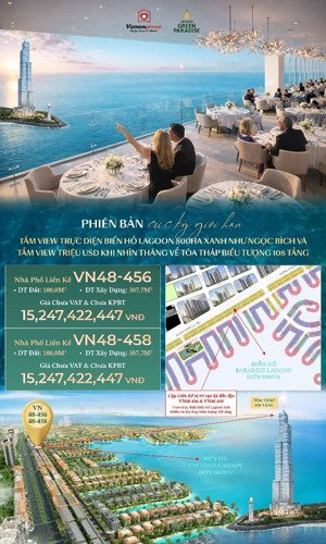 shophouse trực diện land mark 108 tầng chỉ 29/380 căn view 360 độ. với 4ty5 sở hữu ngay siêu phẩm