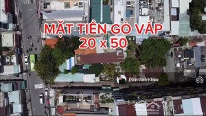 khuôn đất mặt tiền thống nhất dt 20x50m, vị trí đoạn đẹp nhất tuyến đường, bán gấp giá tốt đầu tư