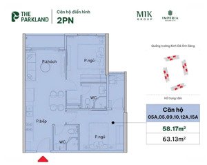 mua bán trực tiếp cdt mik, căn 2n-2wc the parkland giá chỉ nhỉnh 3 tỷ