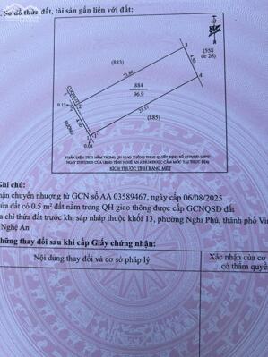 Lô đất đẹp 97m2 ngõ Hoàng Phan Thái, khối 15 Nghi Phú, TP Vinh