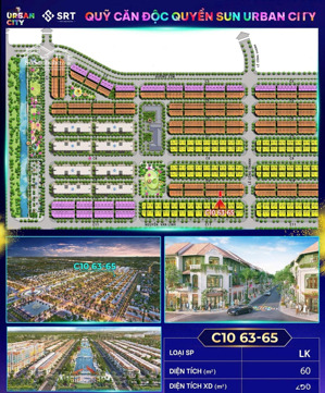 chính chủ bán lô c10-63 trục kinh doanh vip nhất sun hà nam, ngay sau là quảng trường và phố đi bộ.
