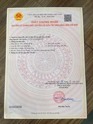 duy nhất lô đất mặt đường 8m diện tích 62m2, giá 620 tr cạnh trường học, ủy ban, cầu liên xuân