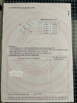 bán lô đất chính chủ thôn khoang mái xã hạ bằng 67m2 , mt 5,8m