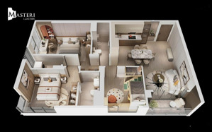 nhượng 3pn view hồ 5,5 tỷ vip nhất masteri the lakeside tầng trung, hướng mát, view thoáng trọn đời