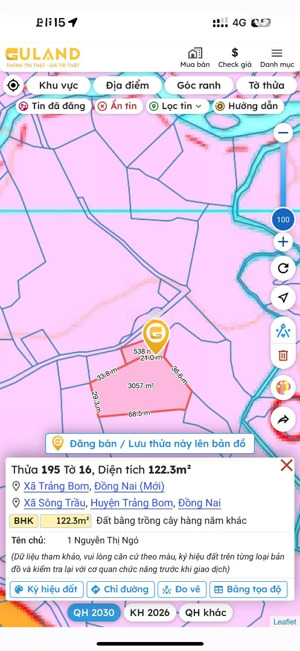 bán khu đất làm nhà vườn có sẵn ao