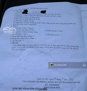 nhà 1 sẹc sát mặt tiền quang trung. ngang 5m chỉ 5.2 tỷ - 1 lầu 3 phòng ngủ - nhà còn tốt