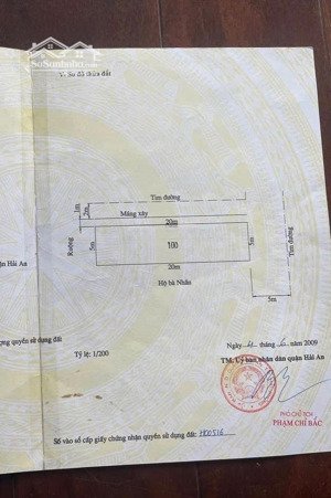 bán lô đất mặt đường nam phong nam hải. lô góc 2 mặt thoáng diện tích 100m (ngang 5m 