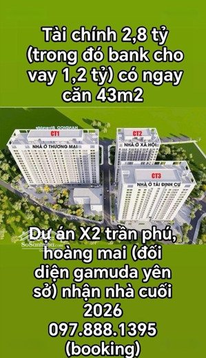 bán căn hộ x2 trần phú,hoàng mai