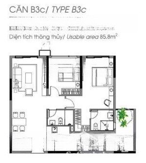 bán nhanh căn 2pn 2wc giá 6.8ty dt 85m2