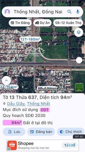 bán lô đất nền ngay trung tâm hành chính dầu giây, phù hợp đầu tư trung hạn thanh khoản tốt 16tr/m2
