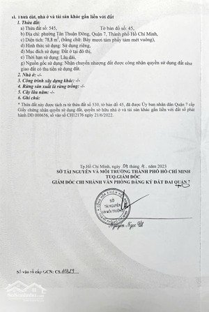 bán gấp lô đất 4,2x19m bùi văn ba, quận 7 - hxh 7m khu xây dựng trệt + lửng + 3 lầu + st, giá tốt