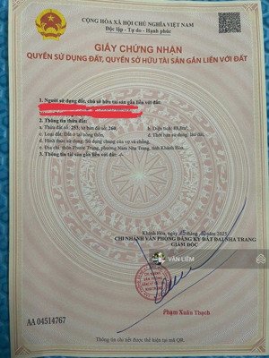 cần bán lô đất thôn phước tân.hẻm hoàng minh thảo thông qua đường trăm trứng.. phường nam nha tra