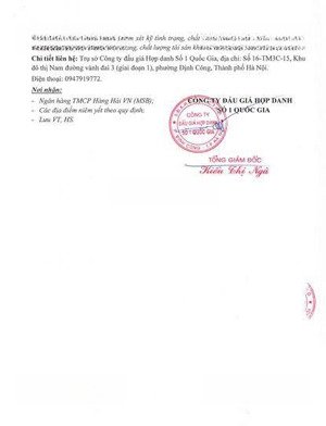 thông báo bán đấu giá tài sản tại hương an, huế