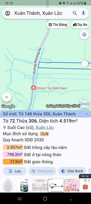 bán đất mặt tiền đường nhựa 16m, ngang 22m
