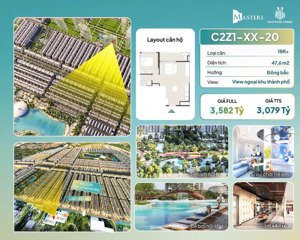 bán nhanh siêu phẩm 1pn+1 - 47,6m2 view đỉnh nhìn thẳng hồ tạo sóng. giá hấp dẫn chỉ nhỉnh 60tr/m2