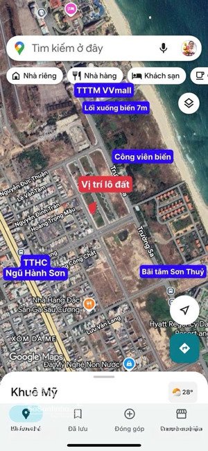 bán lô đất biển 2 mt 140m (ngang 7m) đường 10m5 dự án saphia, khu sơn thuỷ, ngũ hành sơn