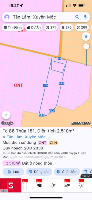 đất rẻ tân lâm - xuyên mộc - brvt (bàu lâm - tp. hcm)