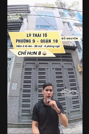 hẻm ô tô 4m quận 10 - 36 m2 - 4 phòng ngủ - 4 tầng - đất vuông - chỉ hơn 8 t.oii