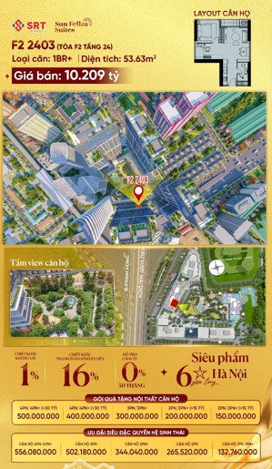 độc quyền! căn 1 ngủ + tầng 24 tòa f2 duy nhất hàng cđt, giá và chính sách ưu đãi, lh: 