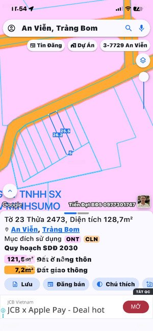 đất nền xã đồi 61 giờ sáp nhập xã an viễn 128.7m2 srtc 930 triệu gần chợ trường học uỷ ban .