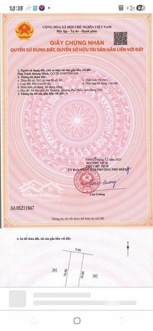 bán đất đấu giá an thượng an tảo phố hiến hưng yên 90m2 giá 62tr/m2