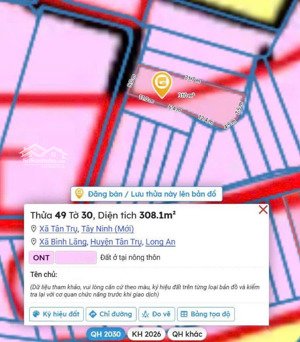chính chủ cần bán lô đất sẵn sổ hồng ở tân trụ. giá đã btp bên bán, hoa hồng các anh chị sale tự kê