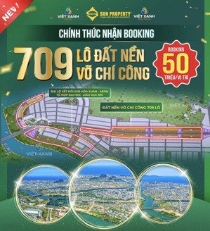 mở bán 709 lô đất nền võ chí công - hòa quý giá trực tiếp cdt sun group