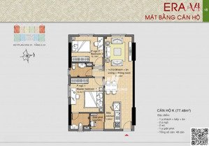 chính chủ kẹt tiền bán gấp căn góc hướng nam 2pn 77m2 giá chỉ 3,1 tỷ.