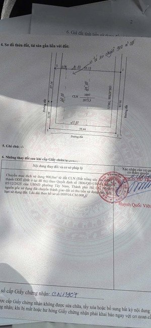 bán đất 3 mặt tiền phường tây nam giá tốt 50x60m, 900m2 thổ cư giá chỉ 8tỷ1 cách dt744 chỉ 100m