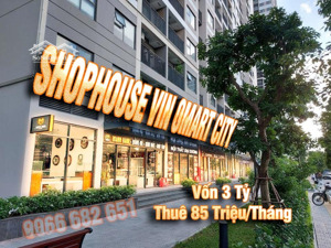 3 tỷ sở hữu ngay - shophouse vinhomes smart city - 85 triệu/tháng - sổ lâu dài - lãi 800 triệu/ năm