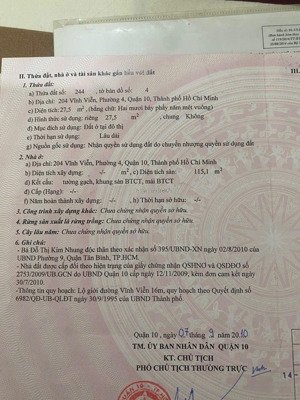 mặt tiền 204 vĩnh viễn q10, 3.2x11m nở hậu, 4 tầng, giá 11.5 tỷ tl!