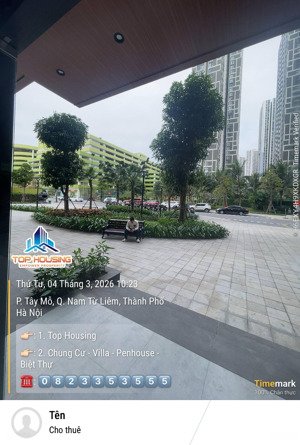 cho thuê chân đế tc 3 65m2 mặt chính view trường học 55tr/t 
