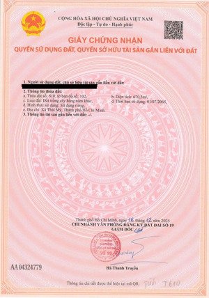 bán lô đất 670m ở thái mỹ, củ chi nằm giữa vinhome hóc môn và vinhome tân mỹ