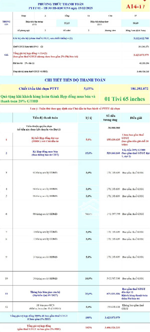 căn hộ 17 view nội khu vị trí đẹp tháp the icon hướng tây nam - chiết khấu lên đến 168 triệu