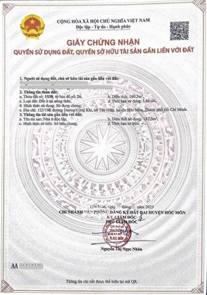 chính chủ bán biệt thự sân vườn - dương công khi, hóc môn nhà mới đẹp lung linh 7,5 tỷ