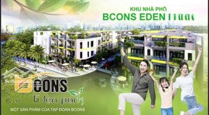 còn 1 căn duy nhất - nhà phố bcons eden park - khu compund tt.dĩ an - chỉ 6.xty