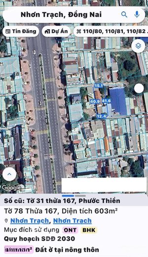 bán đất xã phước thiền, nhơn trạch. dt 603m2, trong đó có 75m2 thổ cư, giá siêu tốt, đầu tư ngay