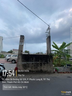 chủ gửi đất hiện hữu 55,5m2 mới ra sổ giá 6,1 tỷ hẻm đường 339, p. phước long b, q.9 lh 