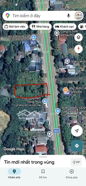 bán đất mặt tiền ql6 rộng làm cty, kho xưởng