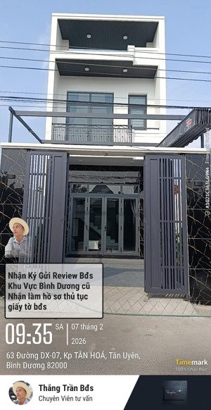 bán nhà lầu 3pn mặt tiền đường nhựa dx07 tân vĩnh hiệp tân uyên bình dương gần kcn đại đăng