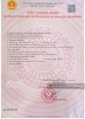 chính chủ nhờ bán đất trung tâm bắc nha trang, đường nguyễn chích. 196.9m2, ngang 8.32m. giá 12 tỷ