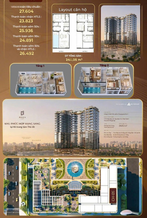 bán duplex truc 05 dự án rivea hoàng mai view sông hồng có bể bơi riêng giá 23,832tỷ vốn tự có 7 tỷ