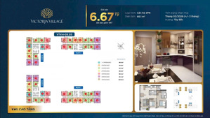 căn hộ góc 68m2 view sông tại victoria village, giá cực chất 6,67tỷ bao hết thuế phí , tt 70%