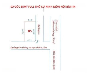 bán lô góc 85m2 ninh môn nội bài hà nội