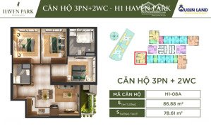 chính chủ cần bán 3pn haven park - ecopark. full nội thất, đã có sổ