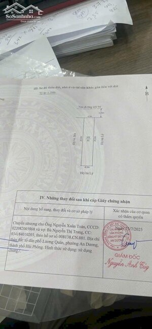 BÁN ĐẤT LƯƠNG QUÁN – NAM SƠN – AN DƯƠNG, HẢI PHÒNG. 80m2- 2,52 tỷ