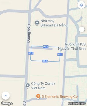 đất khu công nghiệp , đường số 3 . liên chiểu đà nẵng . dt 5.000 ( 50x100m ) .