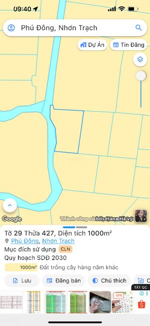 chính chủ gửi bán 1000m2 đất ruộng xã phú đông cũ